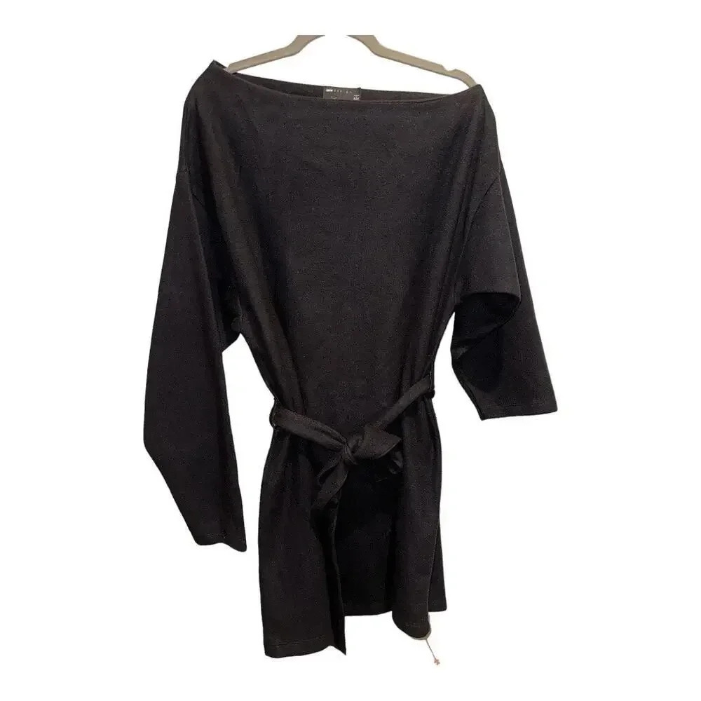 ASOS Slouchy Off The Shoulder Mini Dress With Belt‎